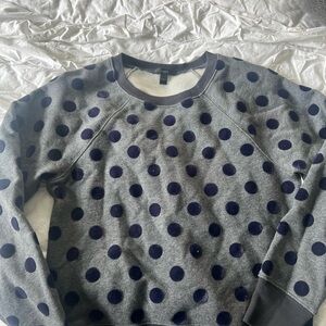 J. Crew Gray and Navy Crew Neck Sweater